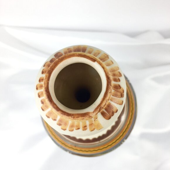 Vintage Boho Hand Painted Floral Salt Glaze Stoneware Decanter Vase Spain - Picture 3 of 5